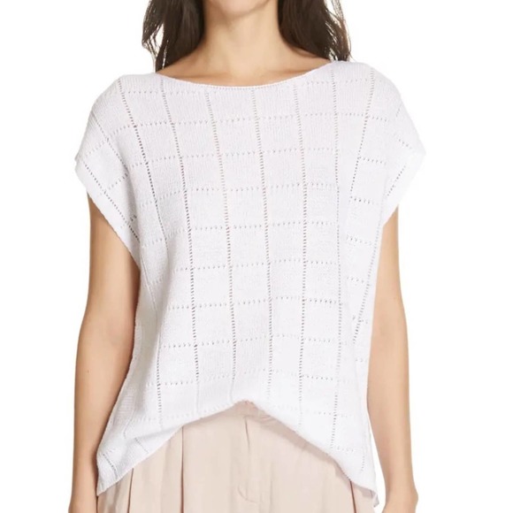 Eileen Fisher Sweaters - Eileen Fisher Organic Linen Windowpane Sweater Tank SP